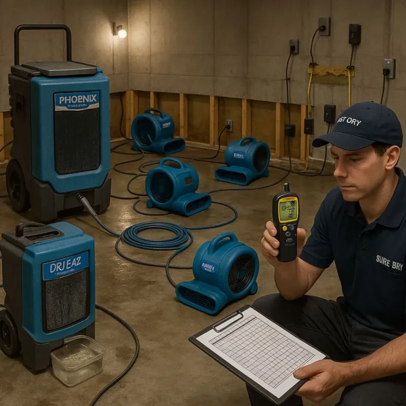 Structural Drying and Dehumidification process in Wellsville, OH